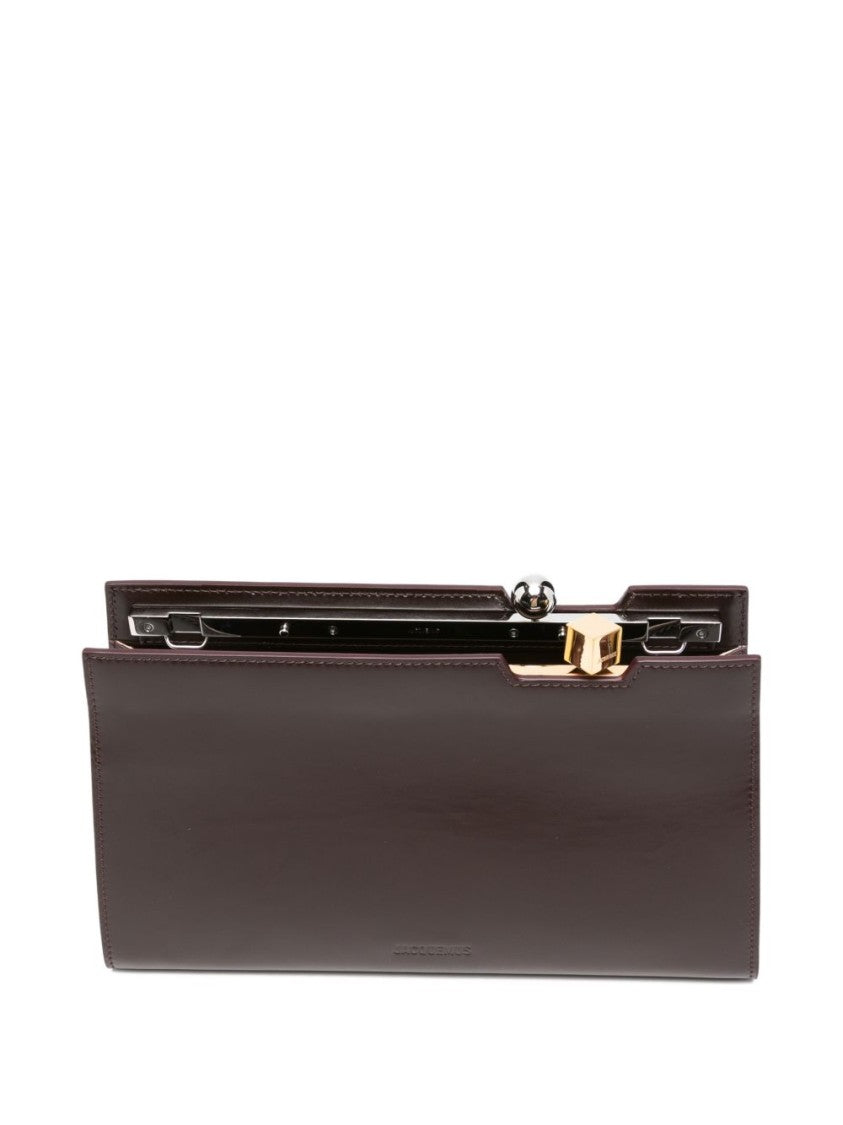 Jacquemus Sleek Metallic Clasp Clutch Bag