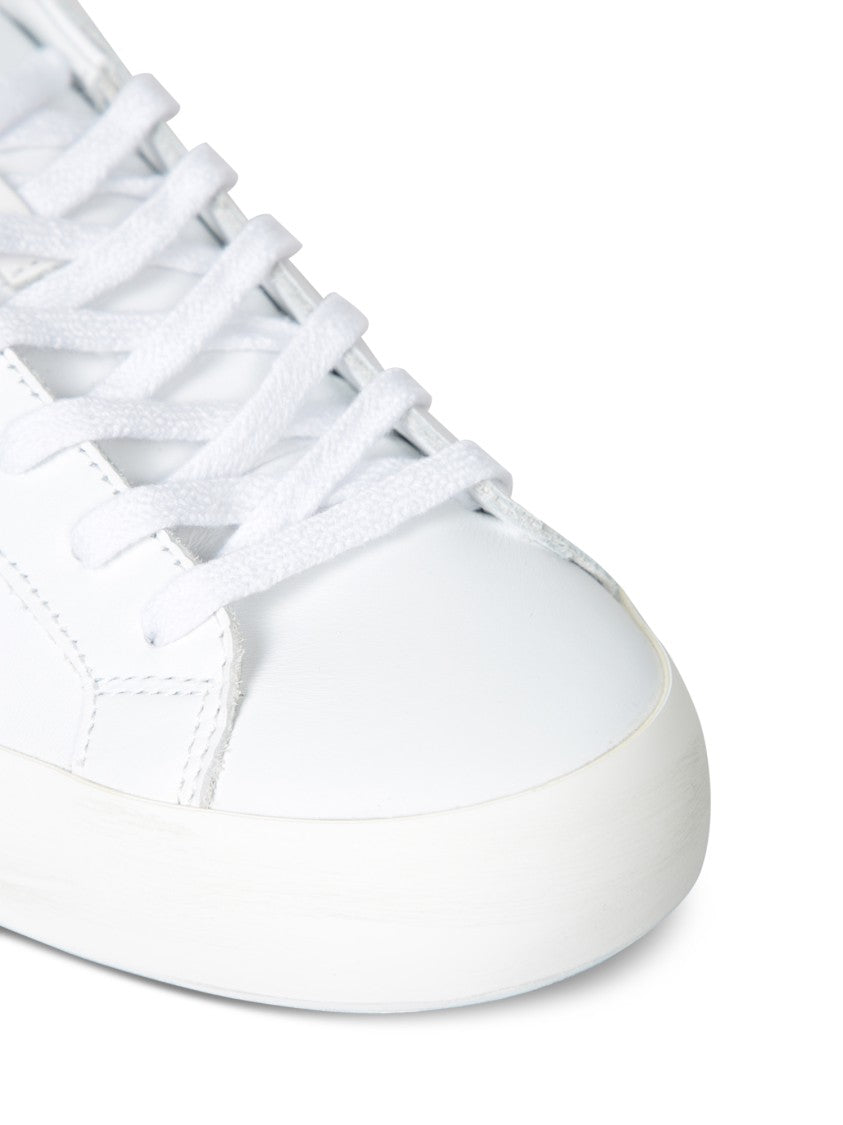 D.A.T.E Contemporary White Leather Sneakers With Contrasting Detail
