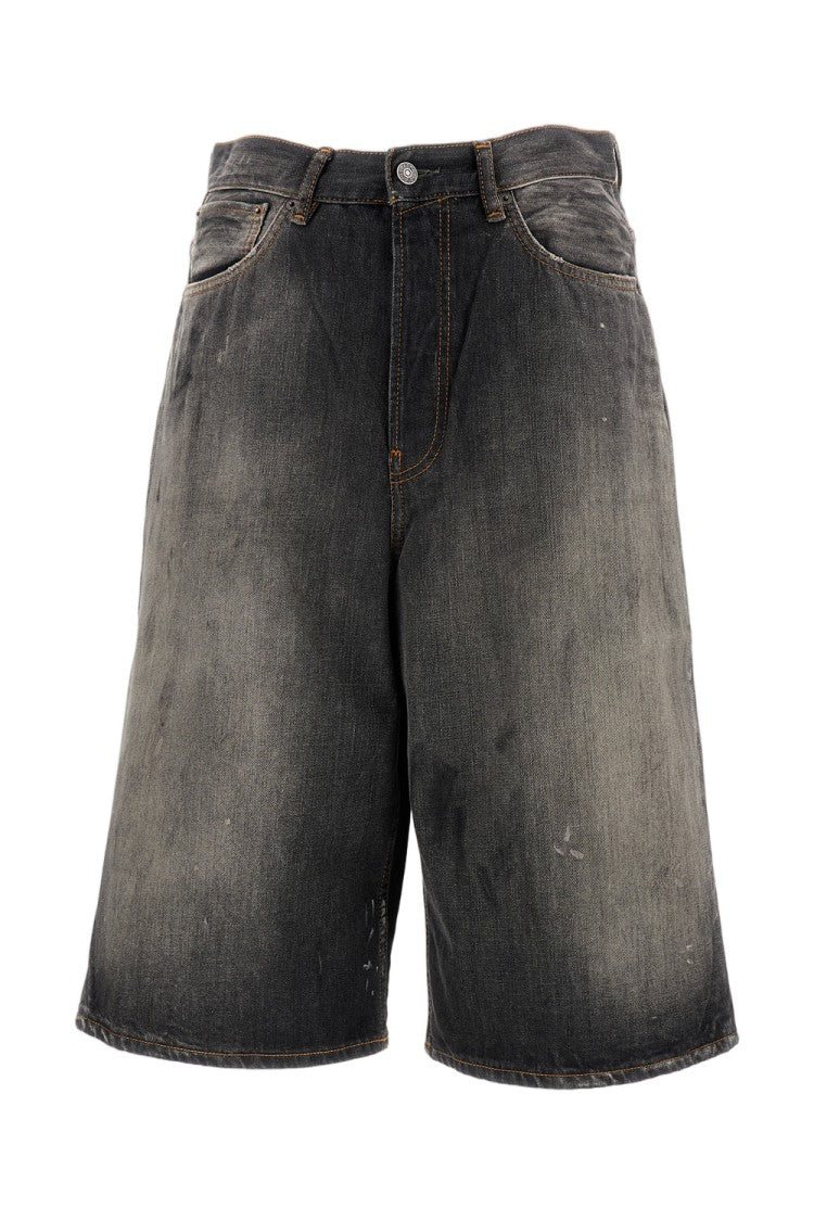 Acne Studios Distressed Loose Fit Denim Bermuda Shorts