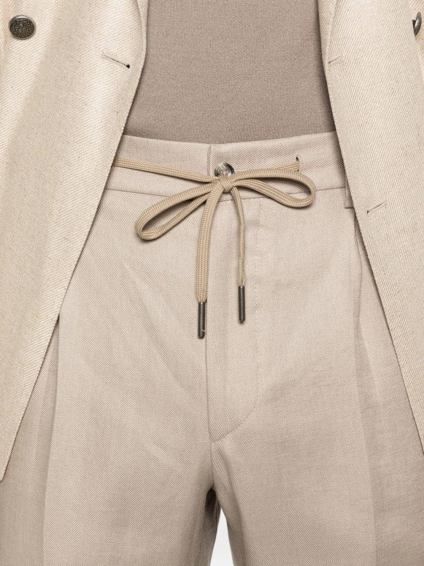 Tagliatore Icoman Light Grey Drawstring Trousers