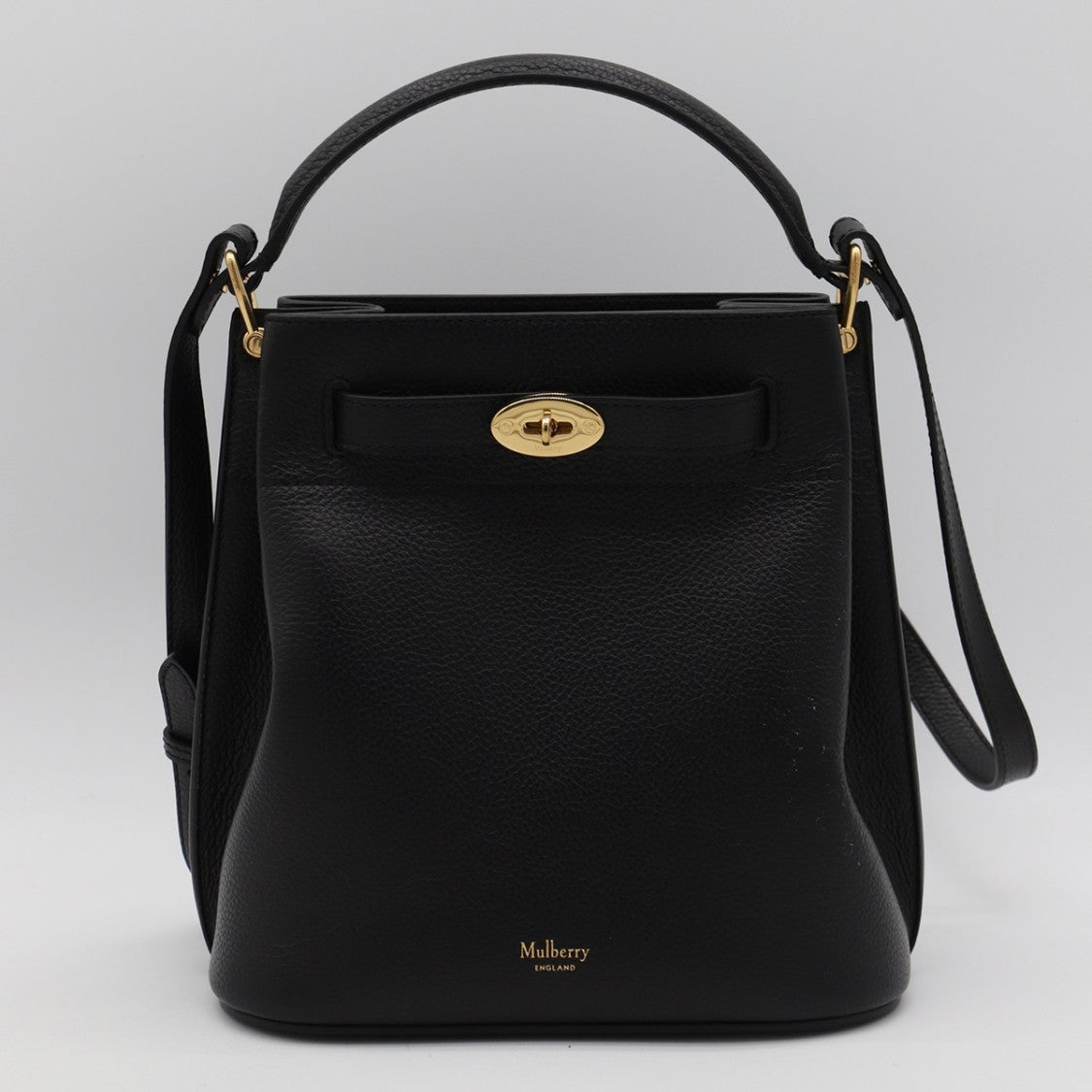 Mulberry Black Leather Islington Bucket Satchel