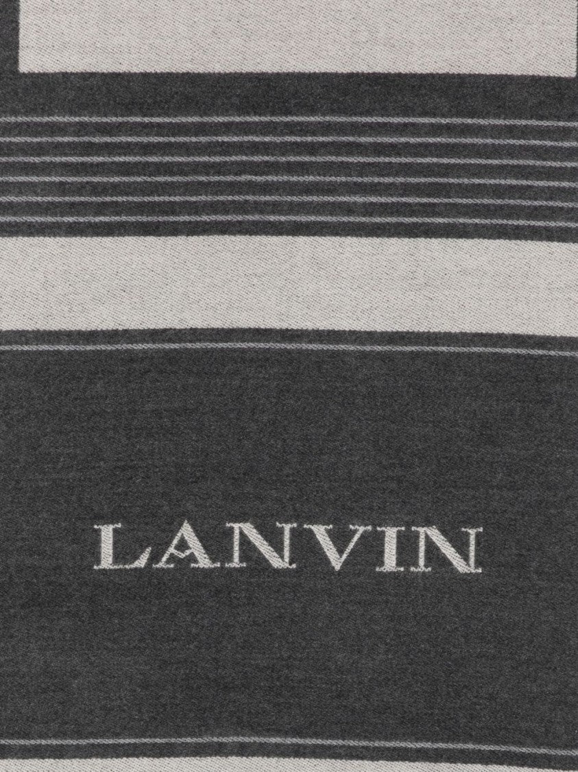 Lanvin Grey Silk And Nylon Lightweight Scarf