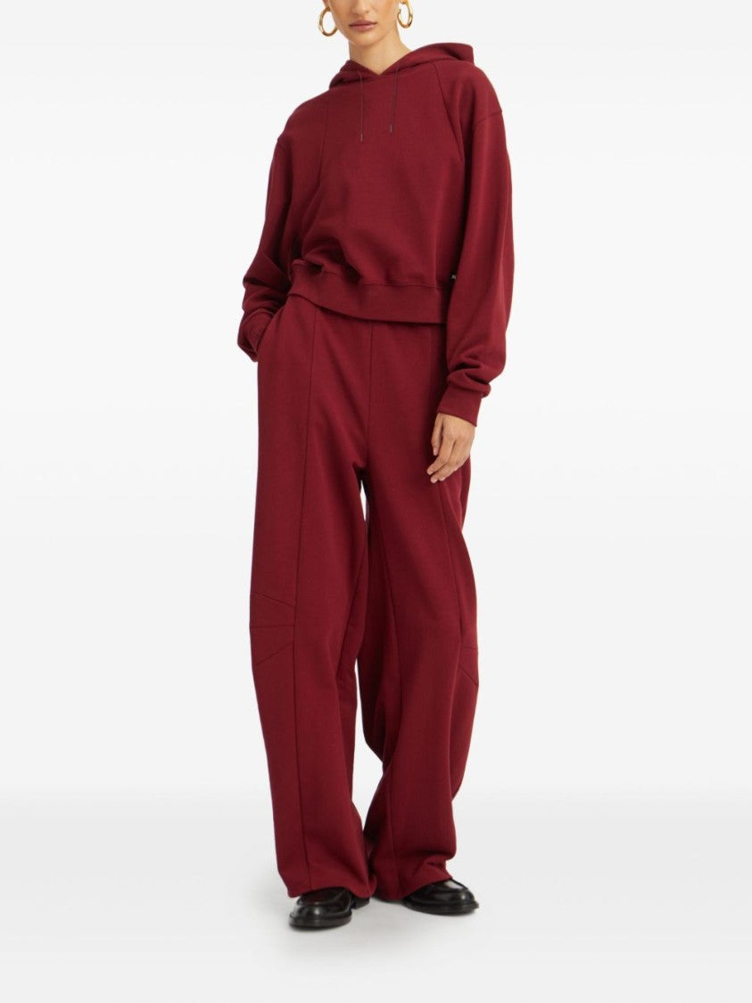Rotate Bordeaux Wide-Leg Trousers With High Waist