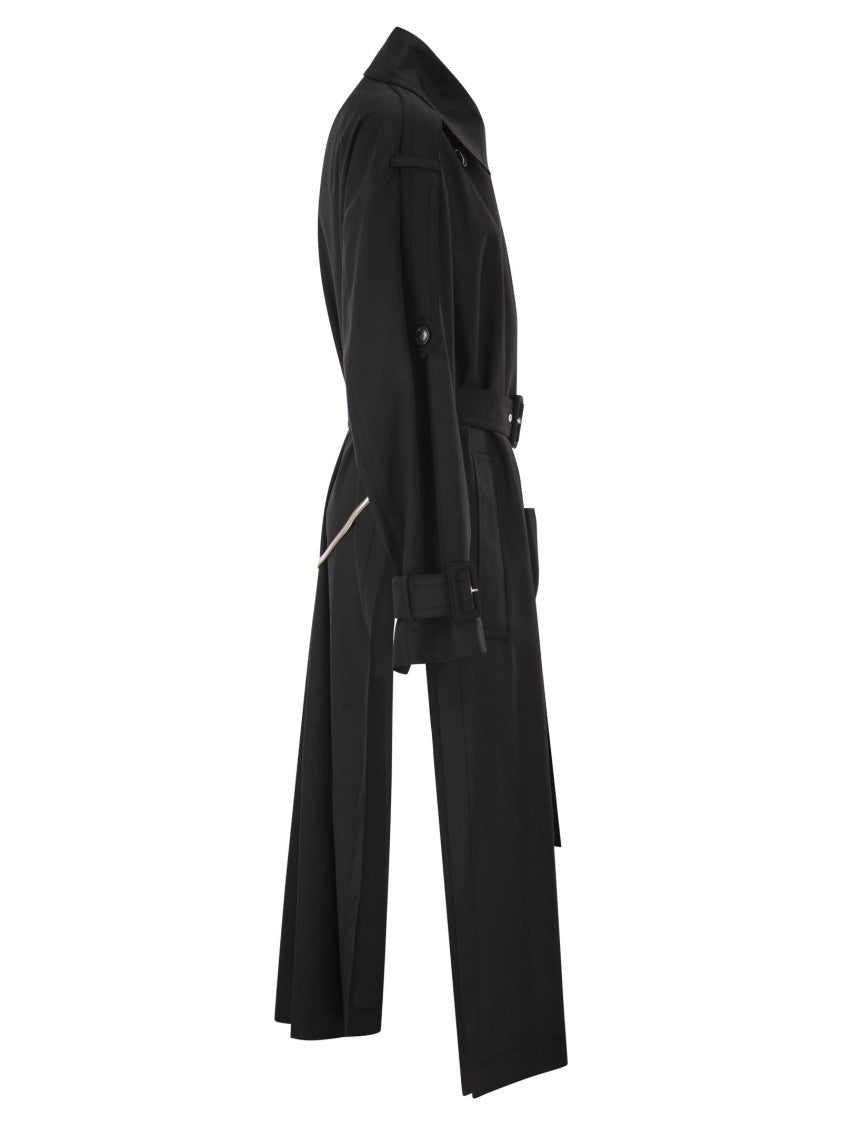Sportmax Spxgocce - Long Trench Coat In Water-Repellent Twill