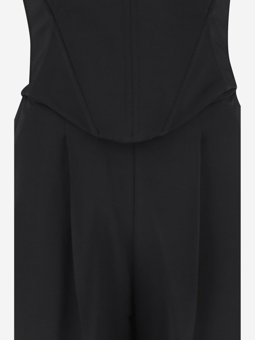 Pinko Elegant Bustier Jumpsuit With Wide Pants