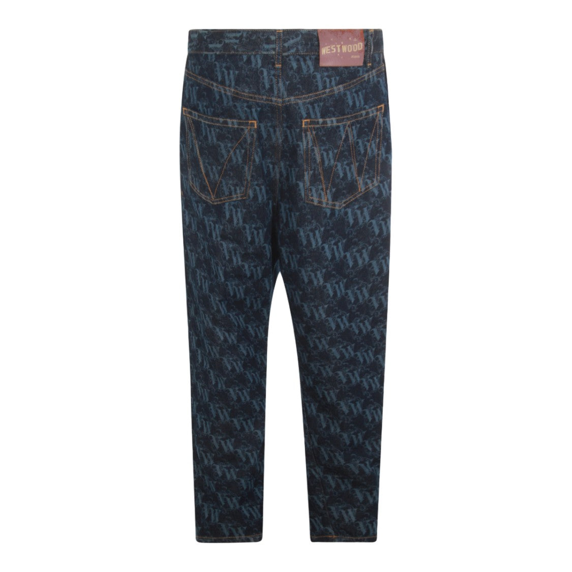 Vivienne Westwood Dark Denim Jeans With Monogram Pattern