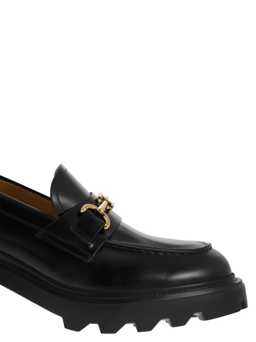 Tod's Leather Moccasin With Carrarmato Bottom