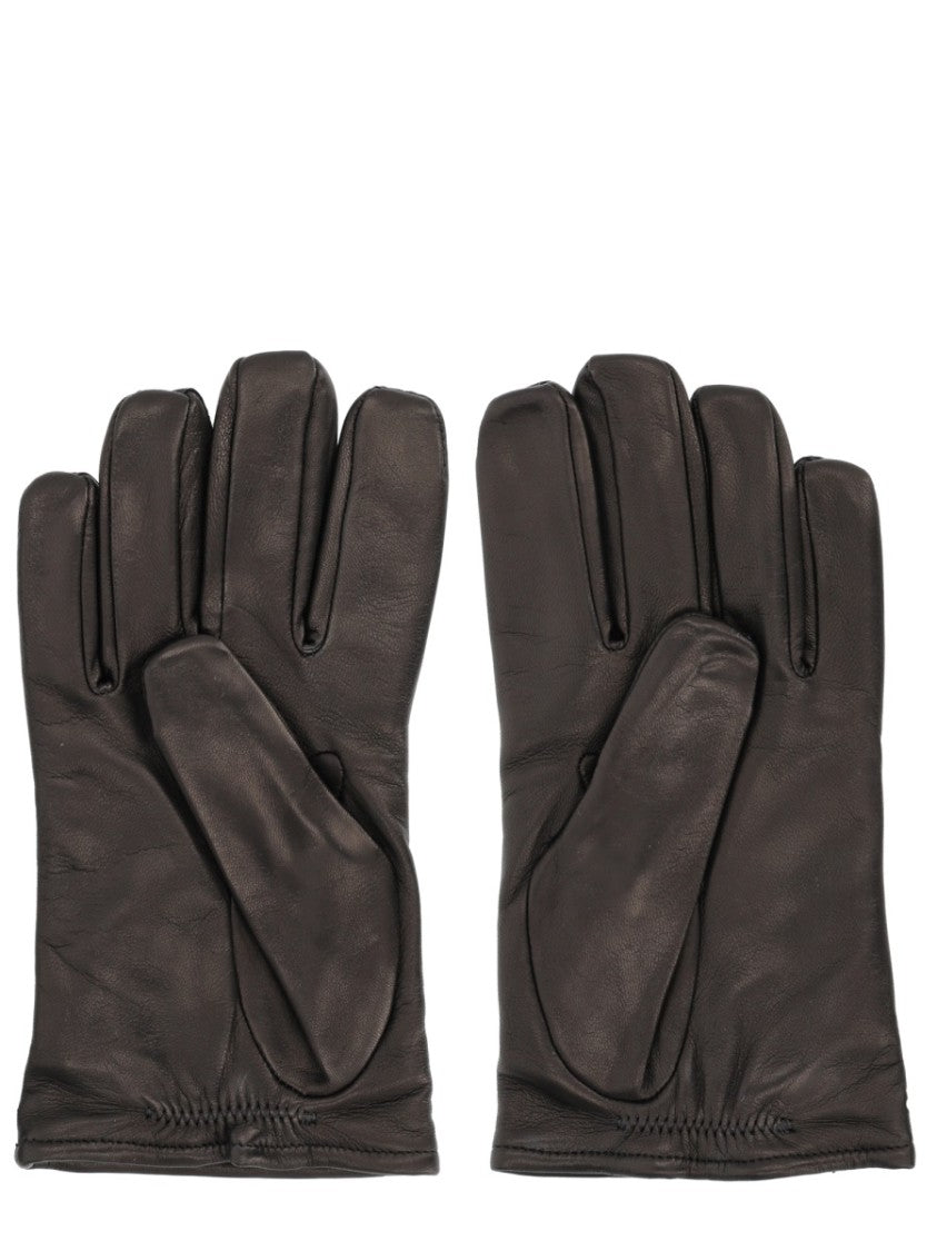 Our Legacy Brown Leather Metallic Accent Gloves