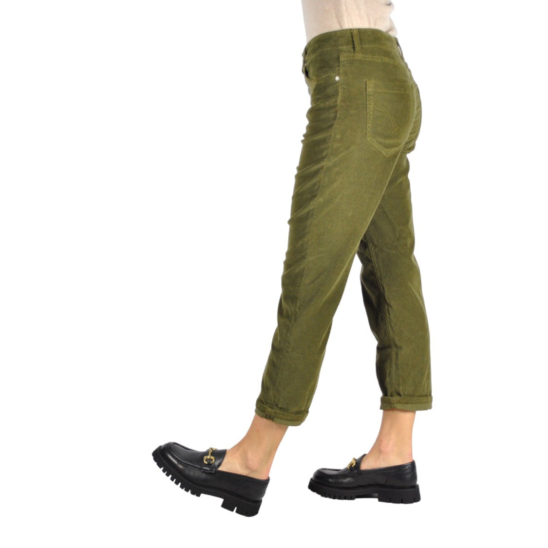 Dondup High-Waisted Olive Green Jeans