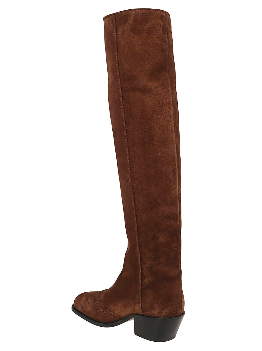 Ermanno Scervino Tall Ankle Boots In Suede Leather