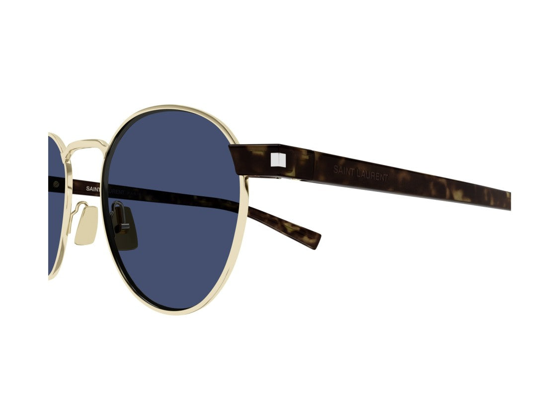 Saint Laurent Gold Sl 707 Tortoiseshell Round Sunglasses