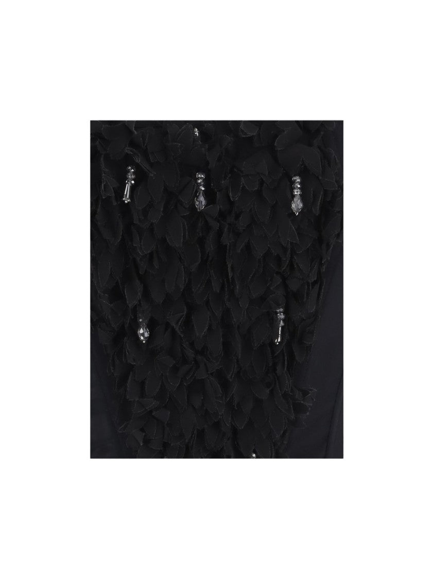 Ianira Meda Black Beaded Lycra-Blend Tank Top