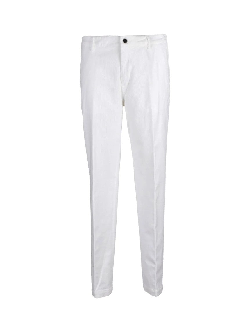 Eleventy White Stretch Cotton Slim-Fit Trousers