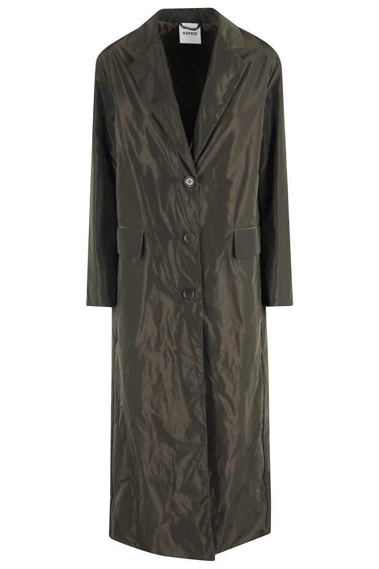 Aspesi Military-Inspired Long Coat With Flap Pockets