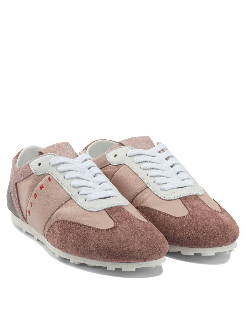 Marni Retro-Inspired Low-Top Leather Sneakers With Logo Accents