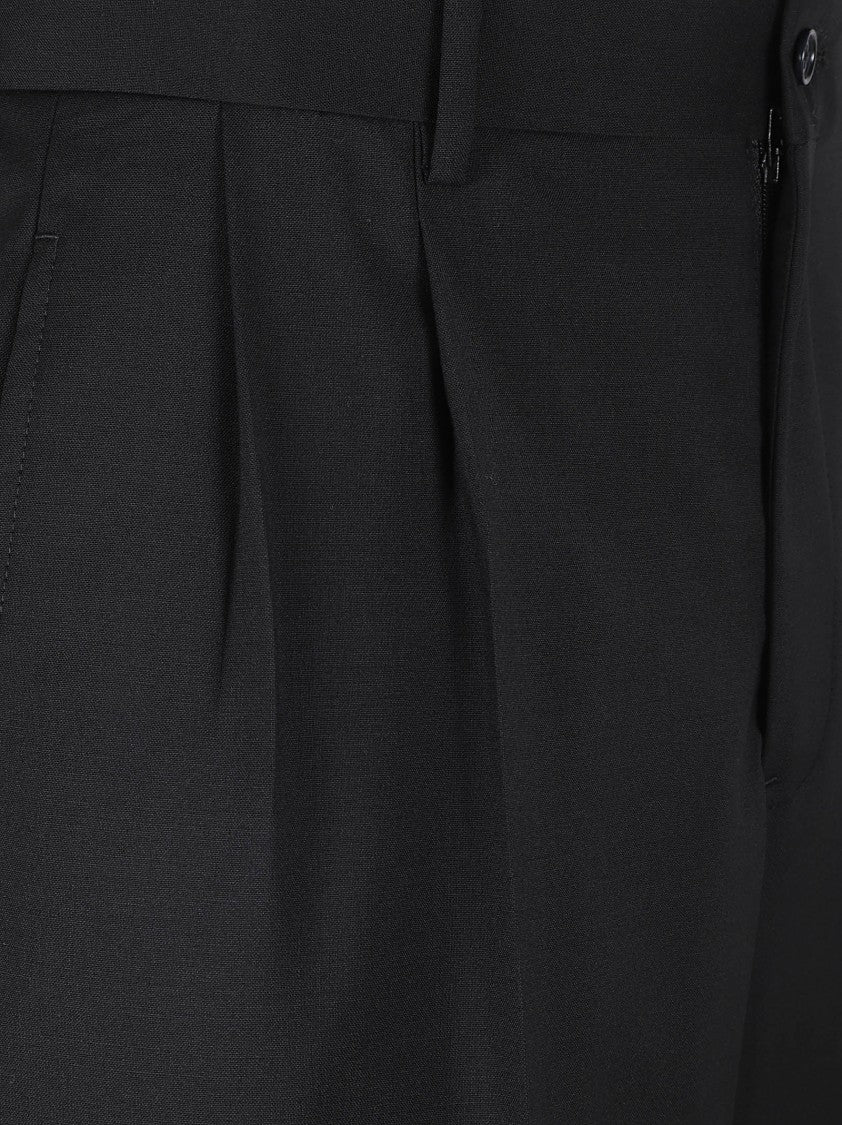 Emporio Armani Tailored Black Trousers With Flat Front And Streamlined Silhouette