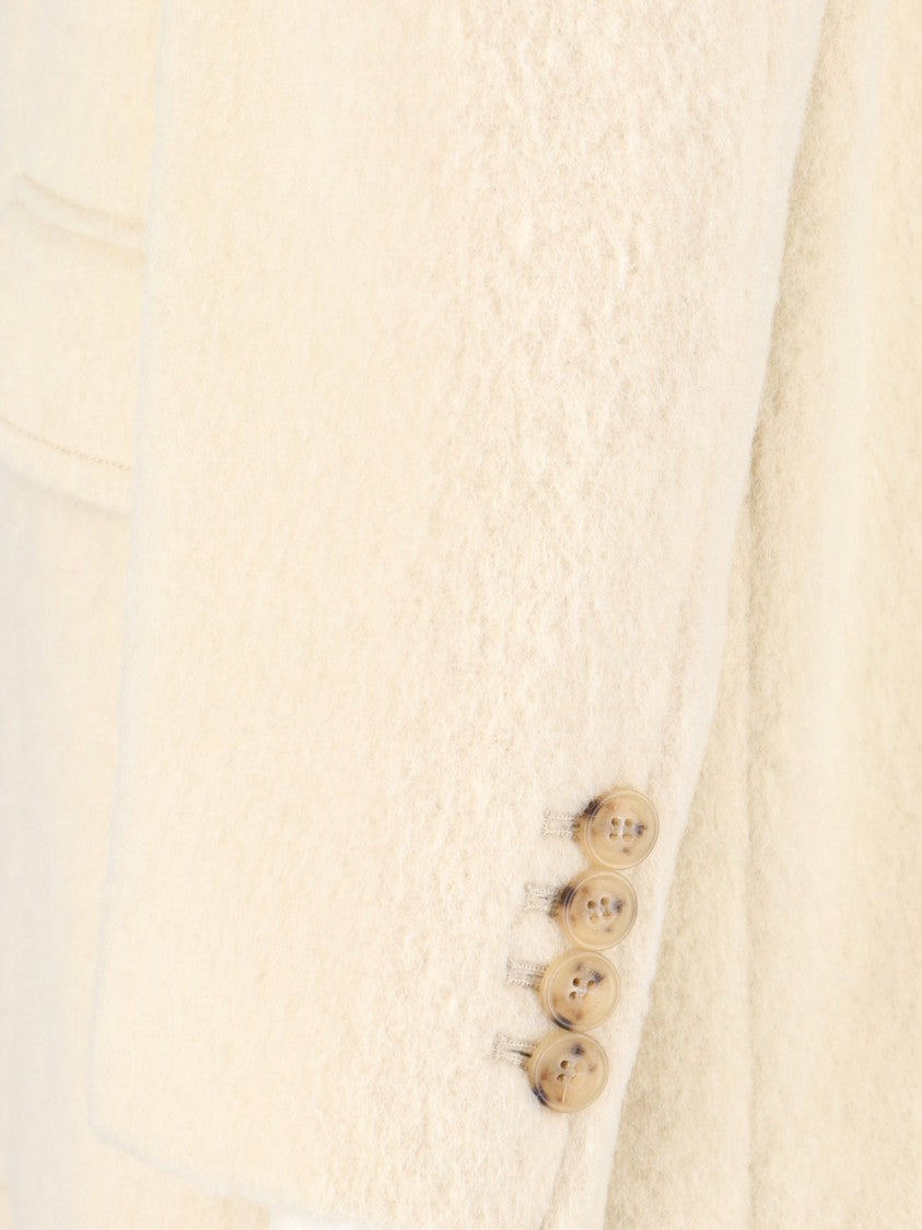 Dunst Minimalist White Jacket With Structured Silhouette And Front Zipper Closure