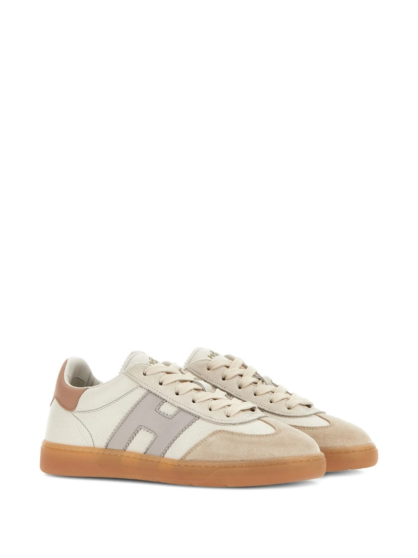 Hogan Neutral Low-Top Smooth Suede Leather Sneakers