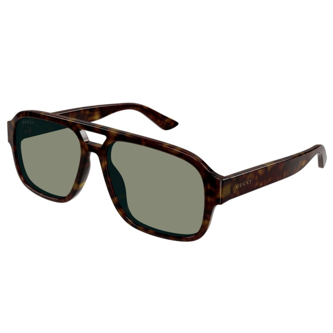 Gucci Gg1342s Rectangular Tortoiseshell Sunglasses