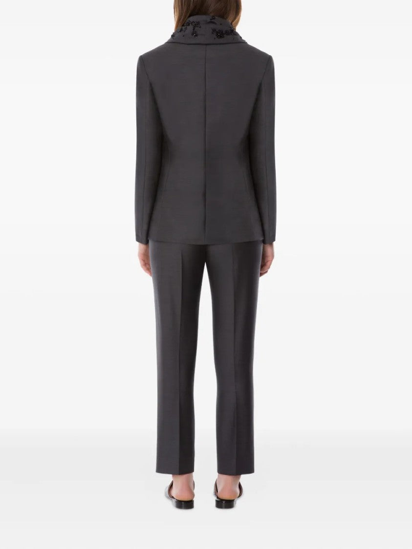 Alberta Ferretti Tailored Straight-Leg Minimalist Design Pants