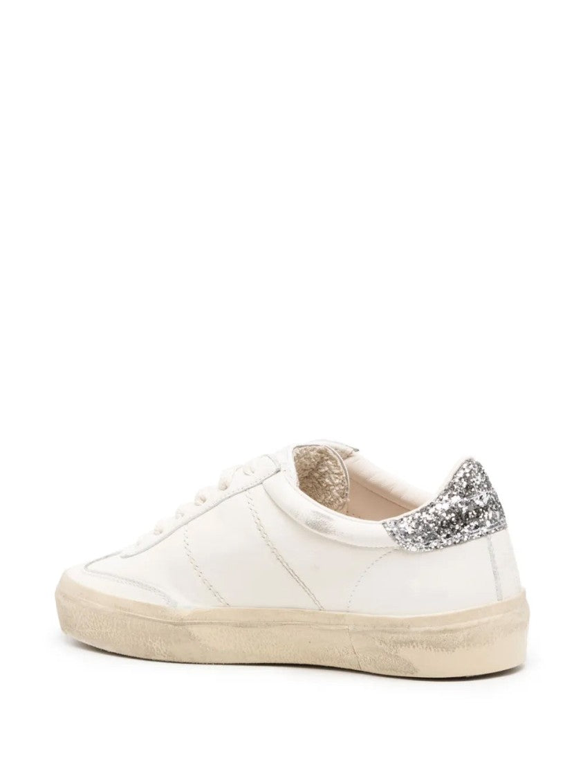 Golden Goose White Soul-Star Glittery Heel Leather Sneakers