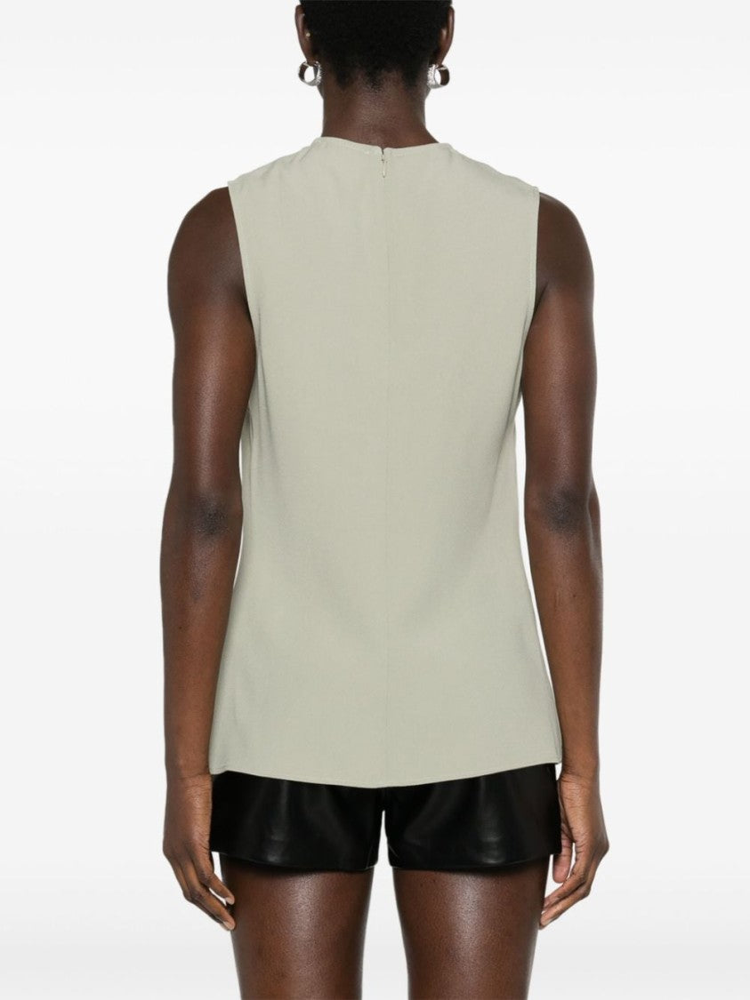Ami Paris Sage Green Cady Texture Top