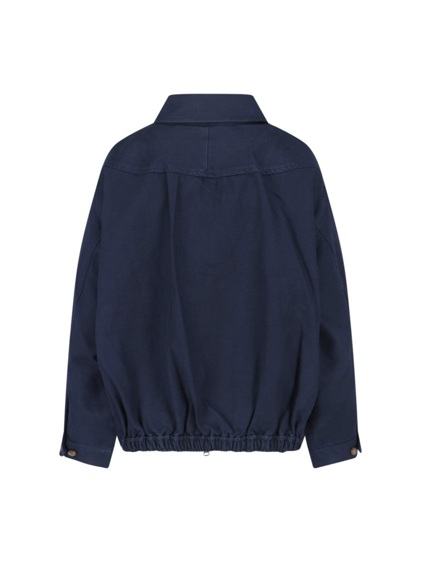 Polo Ralph Lauren Blue Embroidered Cotton Zip Jacket