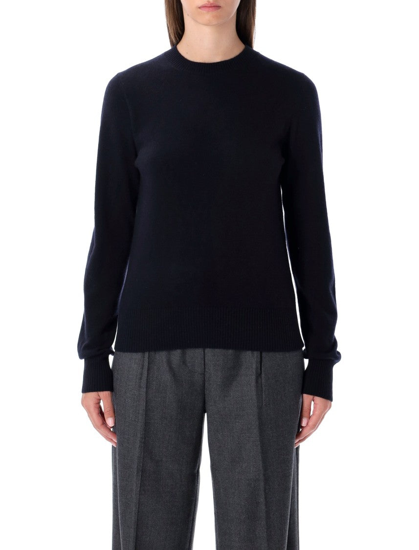 Rhea Navy Blue Wool-Cashmere Slim Fit Sweater
