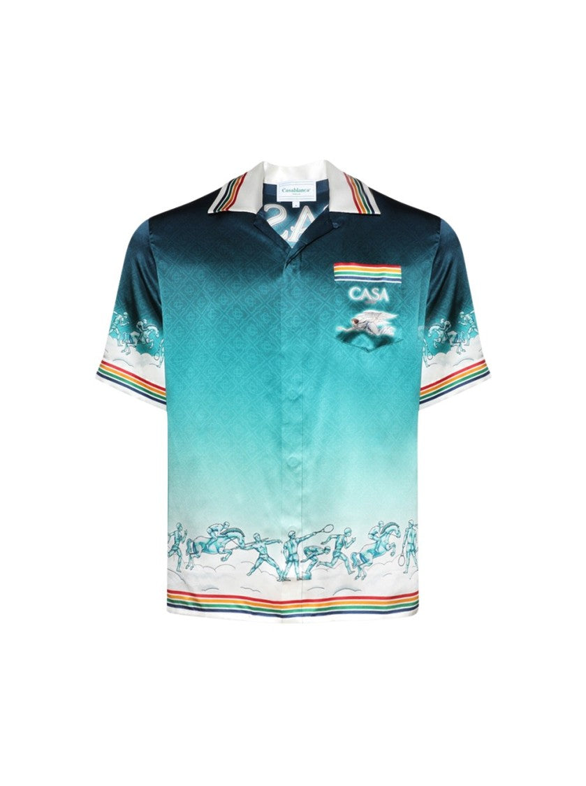 Casablanca Short Sleeve Cuban Collar Shirt La Deesse Du Stade