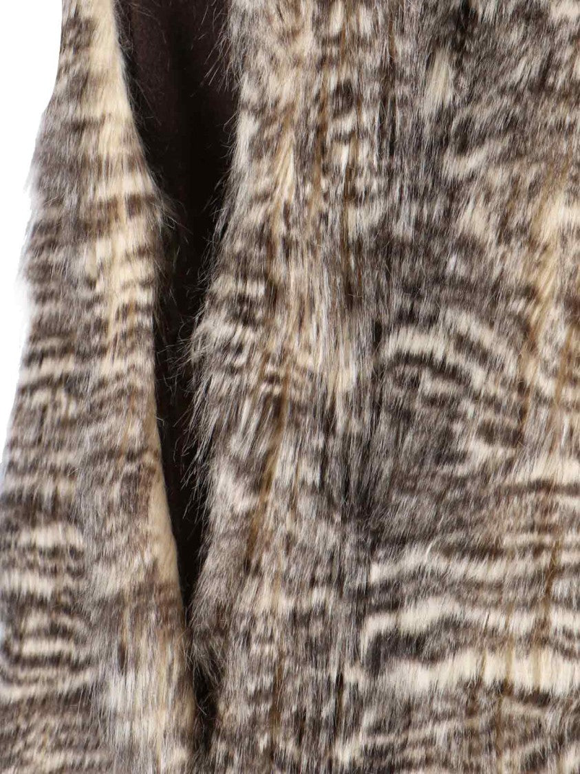 Entire Studios Textured Faux Fur Jacket With Striped Pattern