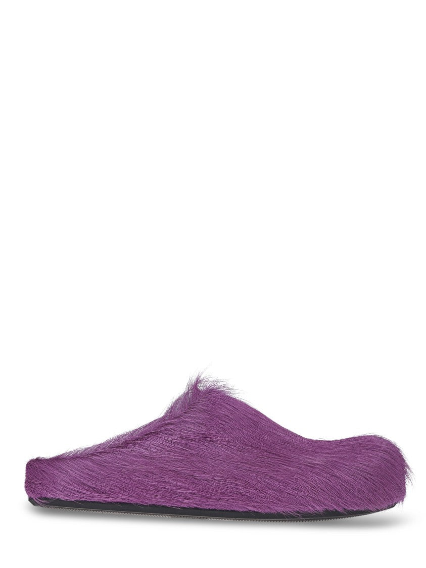 Marni Slip-On Mule Sandals In Textured Calf Hair