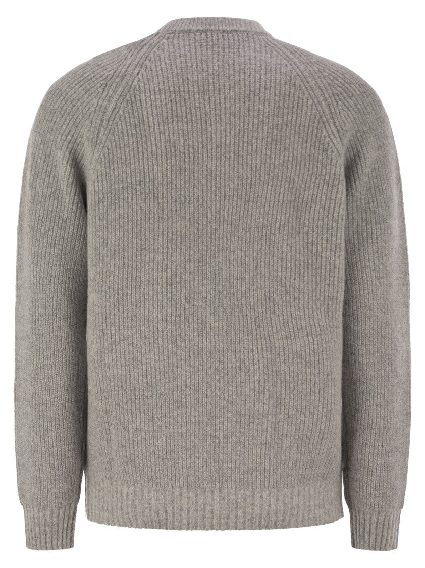 Peserico Ribbed Knit Crew-Neck Sweater With Regal Sleeves