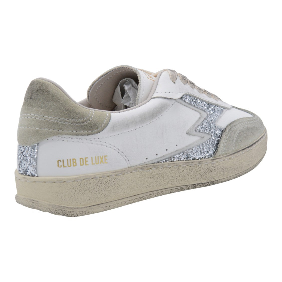 Moaconcept Low-Top Sneakers With Silver Glitter Lightning Bolt