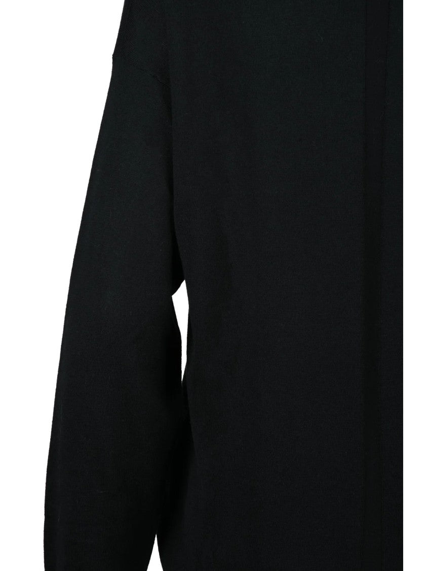 Alpha Studio Silk Cashmere Pullover With V-Neck And Ribbed Details