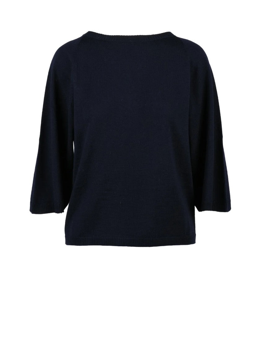 Glamourette Short Pullover In Extrafine Merino Wool With Raglan Sleeves