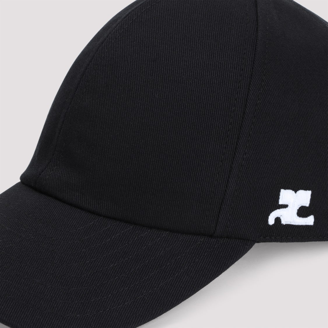 Courrèges Classic Black Cotton Cap