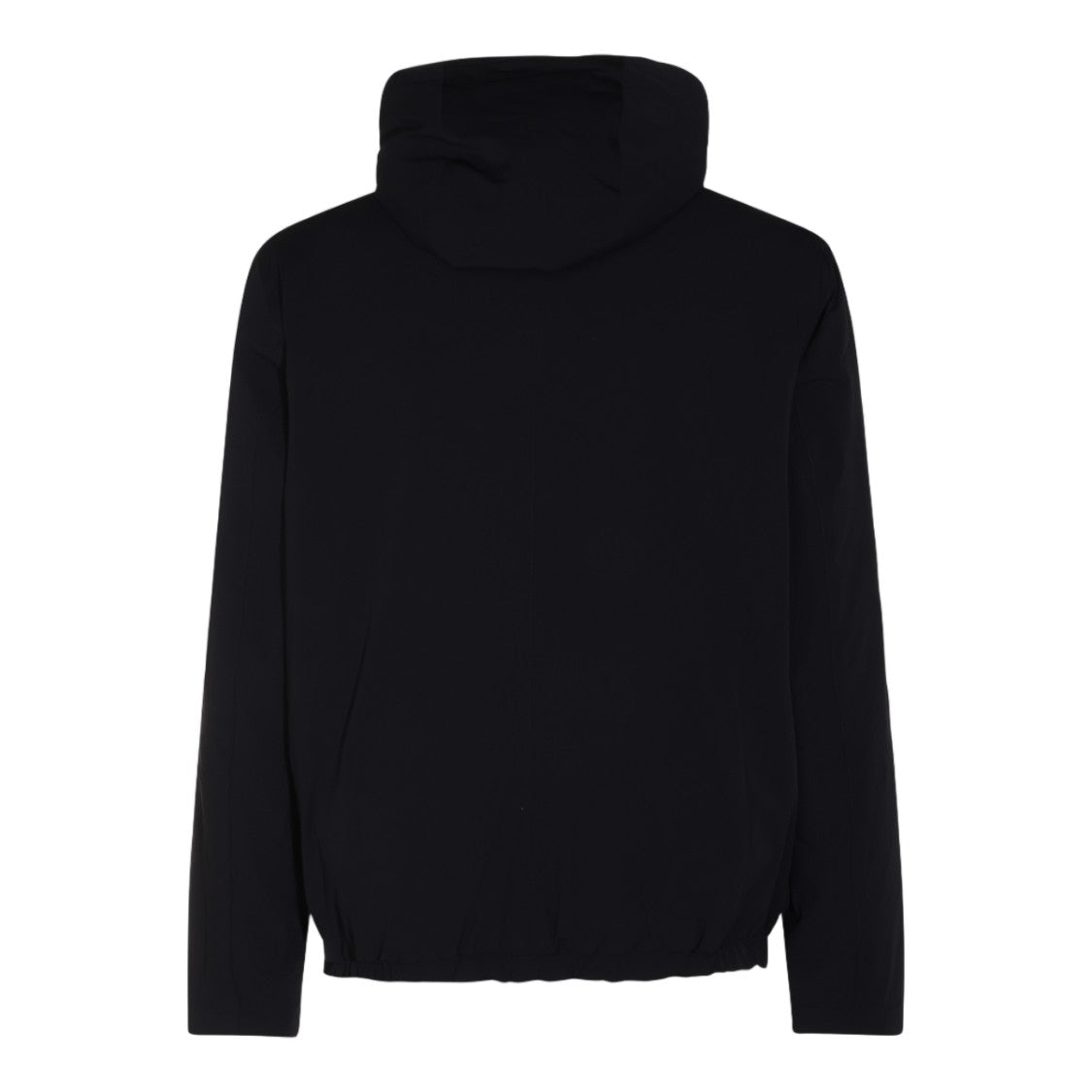 Herno Solid Black Jacket With Adjustable Drawstrings