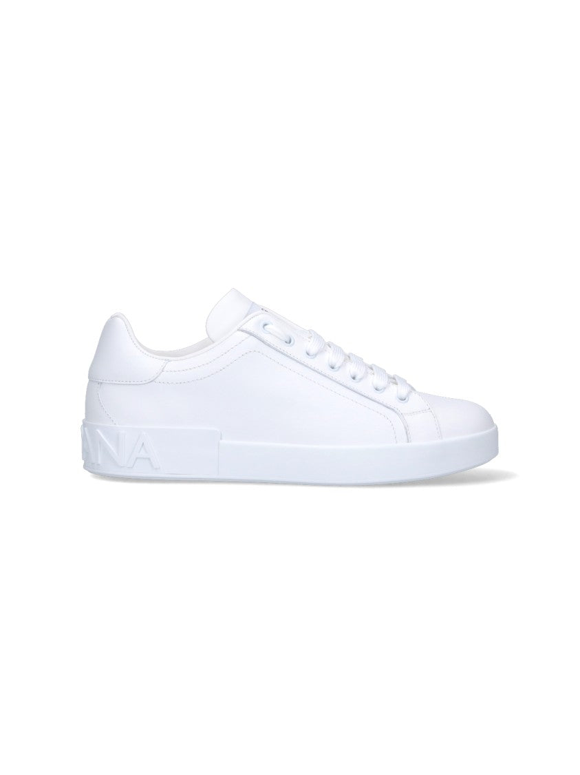 Dolce & Gabbana Low-Top Minimalist Sneakers With Embossed Branding