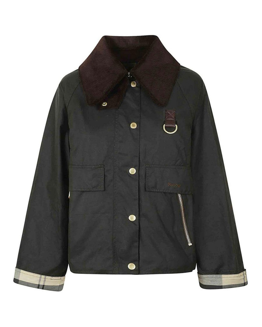 Barbour Waxed Cotton Jacket With Velvet Collar