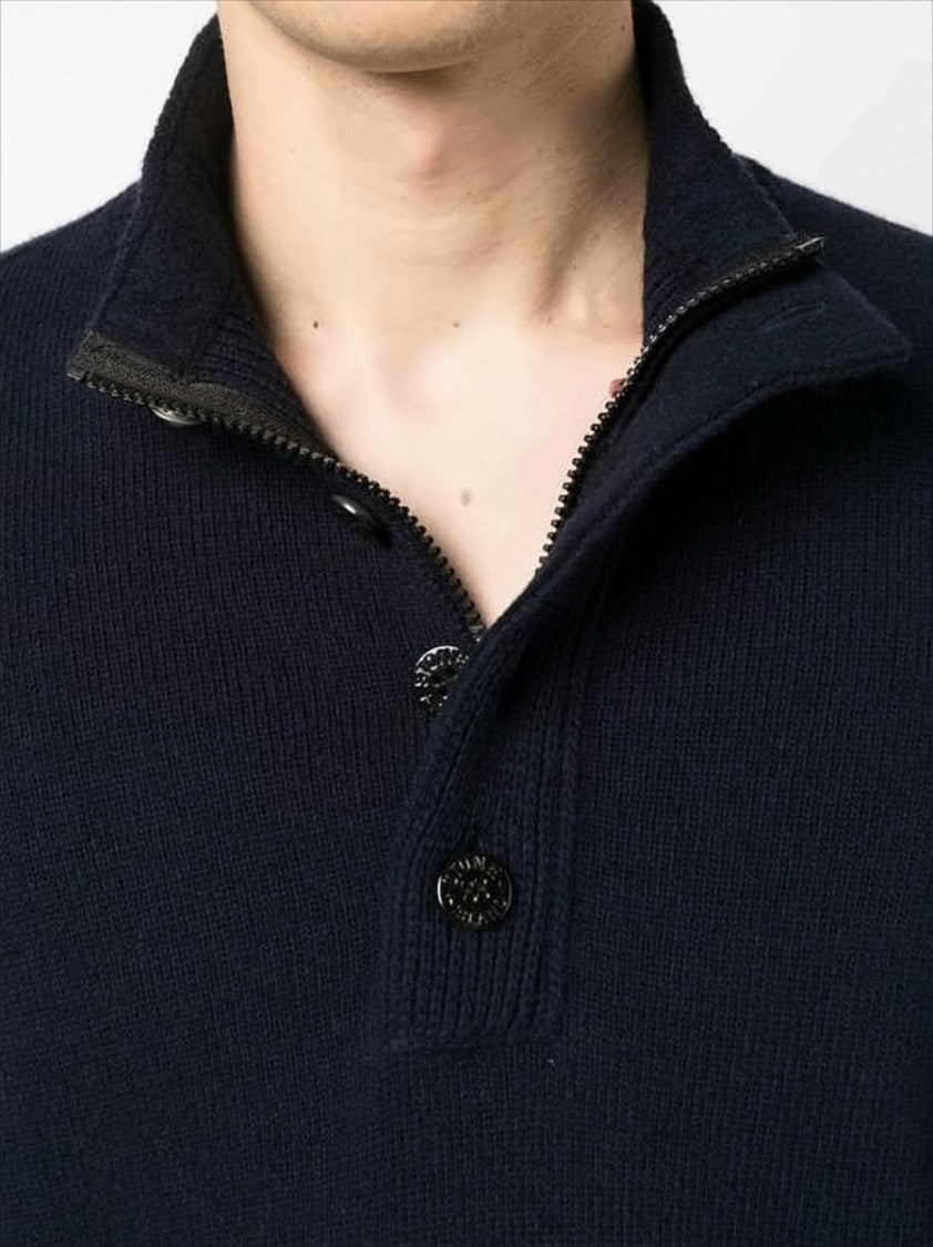 Stone Island Ribbed High Collar Turtleneck Sweater