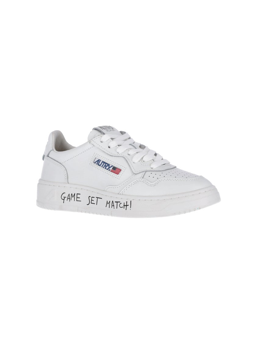 Autry White Medalist Leather Low-Top Sneakers