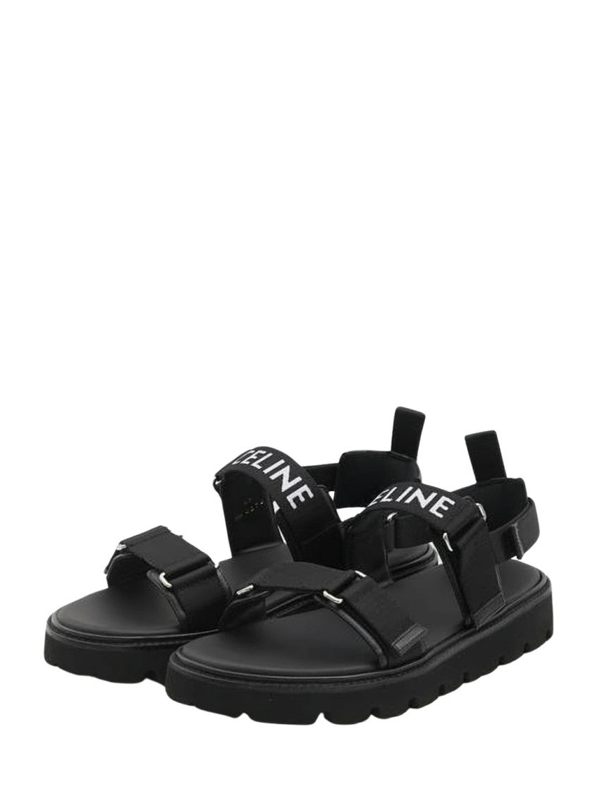 Celine Minimalist Black Sandals With Adjustable Straps
