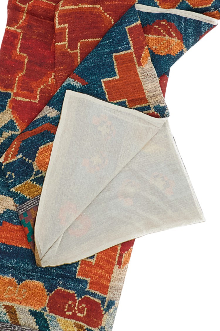 Pierre-Louis Mascia Multicolor Geometric Print Silk Cashmere-Blend Scarf