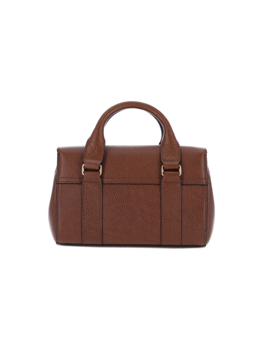 Mulberry Brown Bayswater Mini Pebble Leather Top-Handle Bag