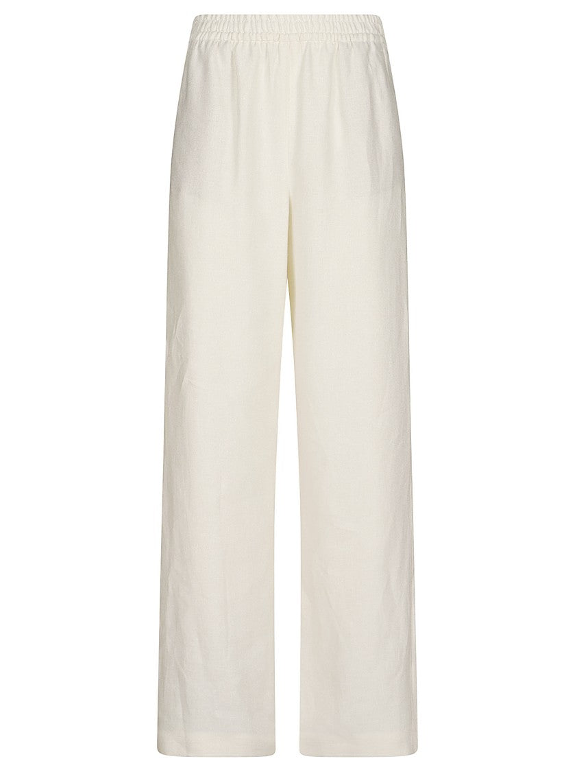 Eleventy Wide-Leg Palazzo Trousers With Lurex Accents