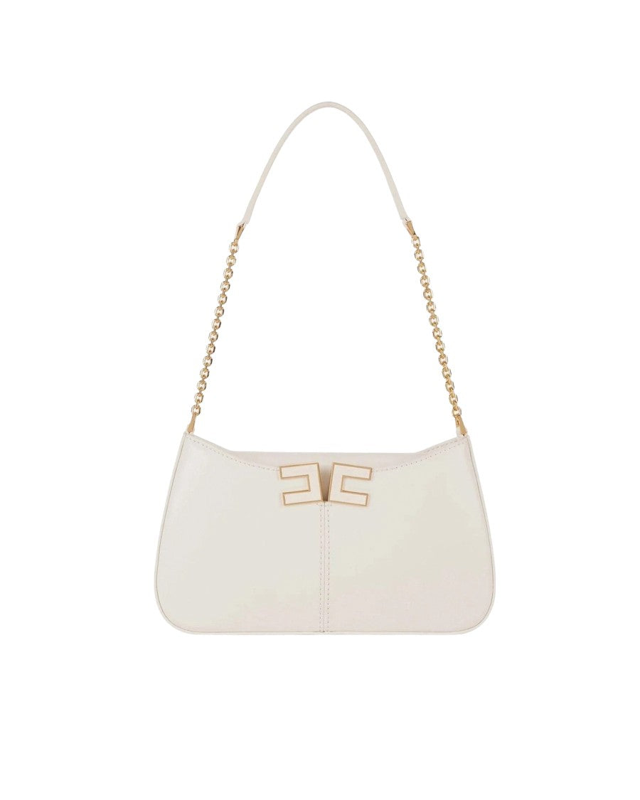 Elisabetta Franchi V-Cut Shoulder Bag With Gold Logo Detail