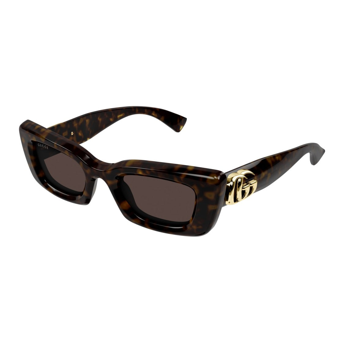 Gucci Gg1827s Bold Rectangular Tortoiseshell Sunglasses