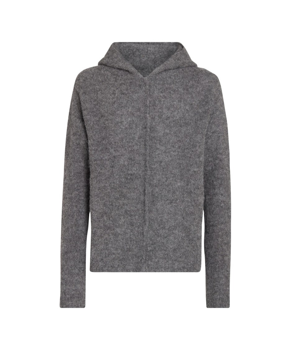 Thom Krom Hooded Knit Sweater With Central Seam Detail