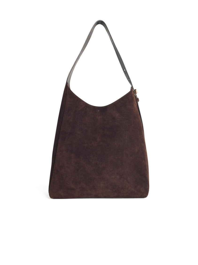 Tory Burch 'Hobo Romy' Dark Brown Suede Bag