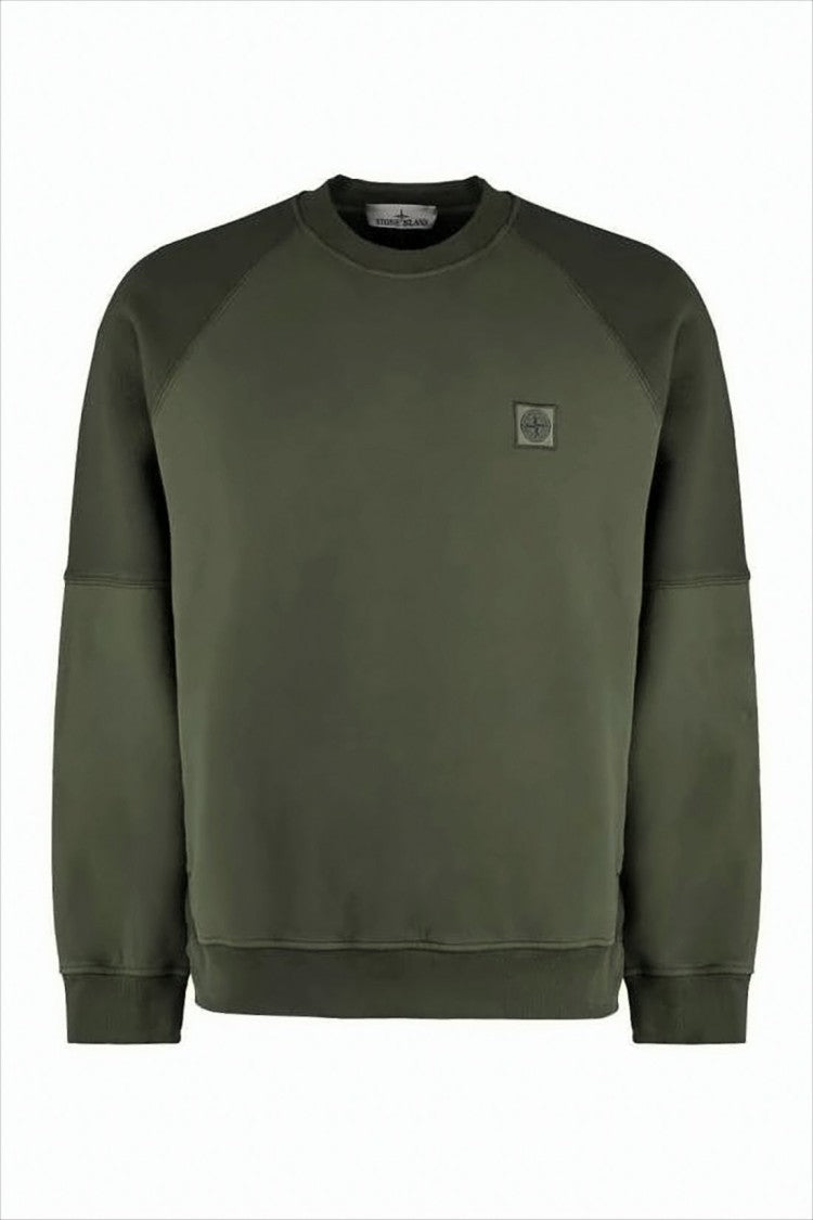 Stone Island Olive Green Crew Neck Long Sleeve Sweatshirt